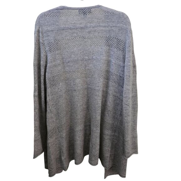 Charter Club Gray 100% Cashmere Lightweight Open Front Cardigan Sweater Size L - Picture 3 of 8